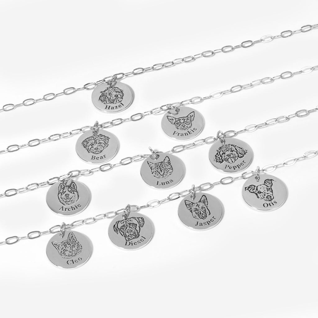 Paperclip Pet Face Necklace