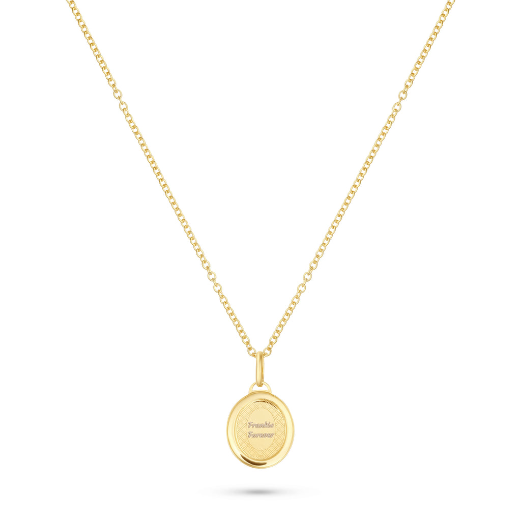 Oval Pet Face Necklace Silver