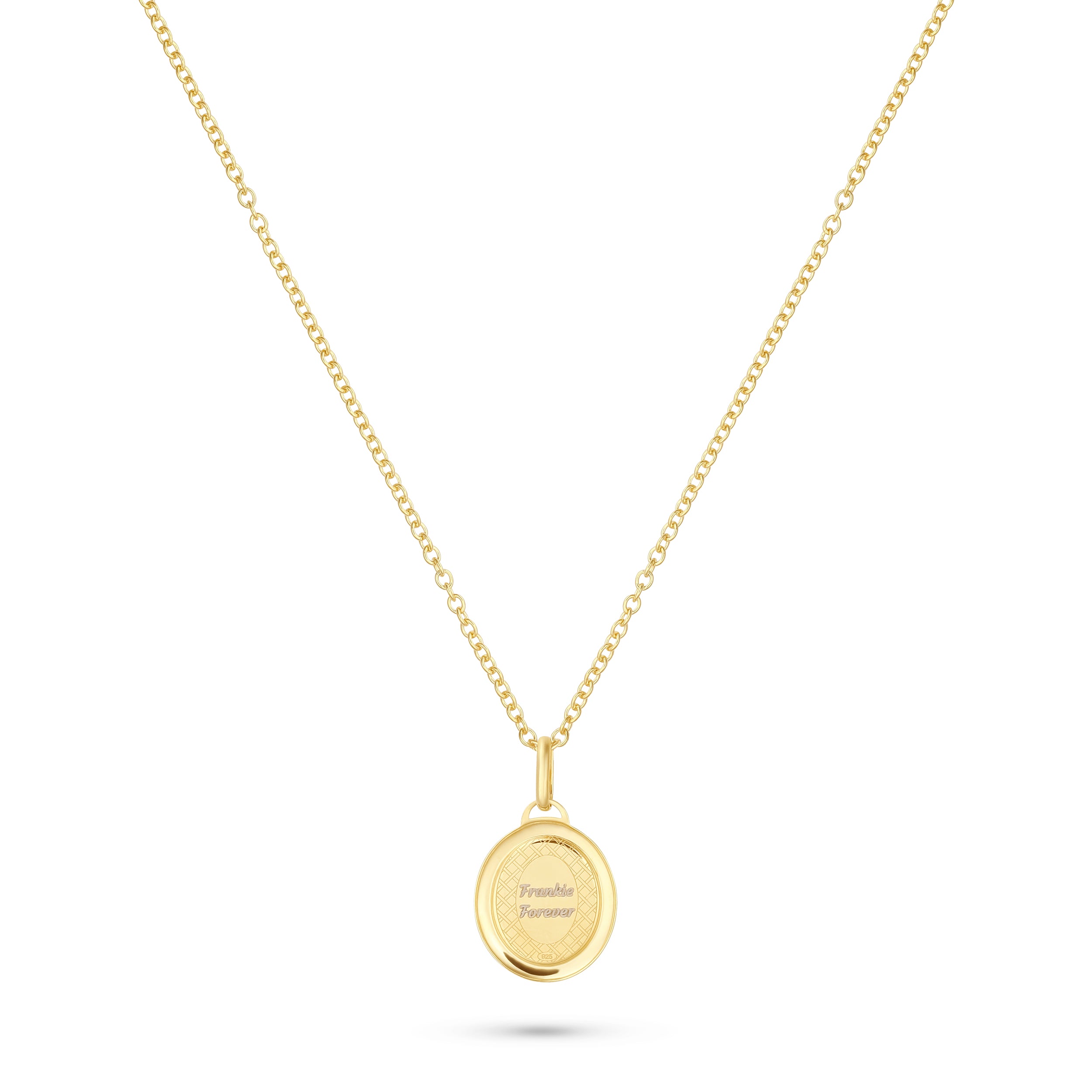 Oval Pet Face Necklace Silver