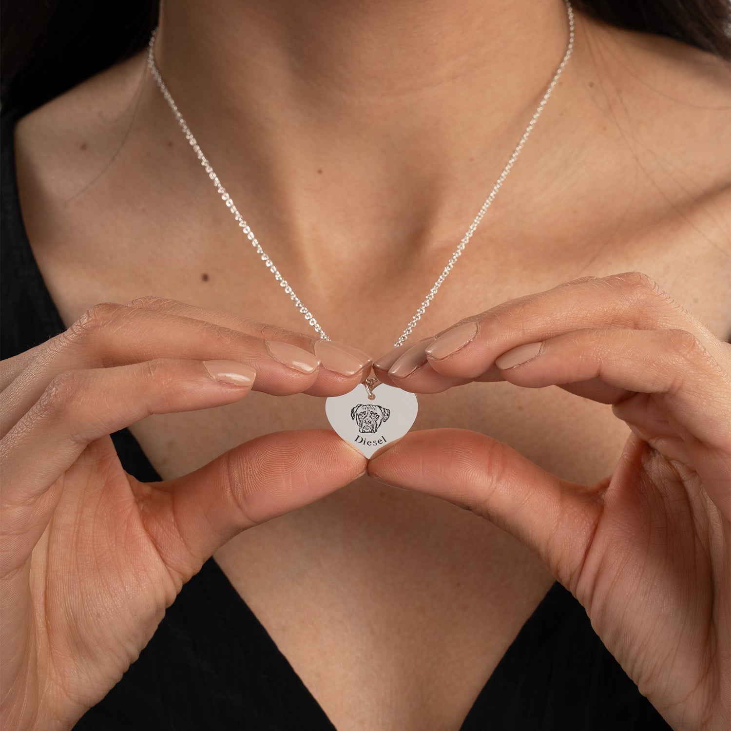 Pet Face Heart Necklace