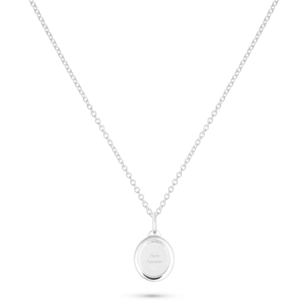 Oval Pet Face Necklace Silver