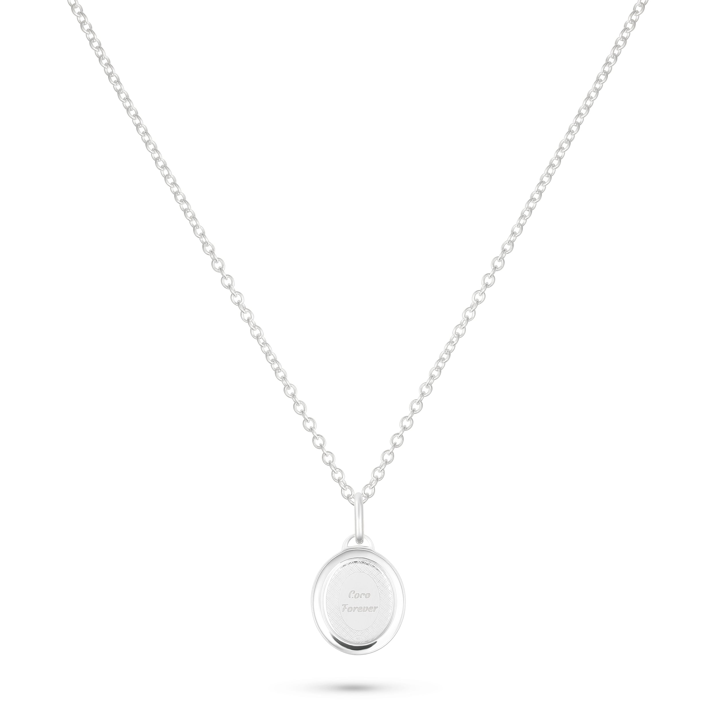 Oval Pet Face Necklace Silver