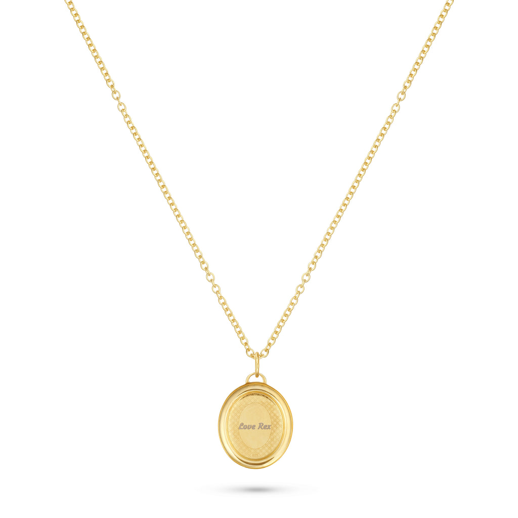 Oval Pet Face Necklace Silver