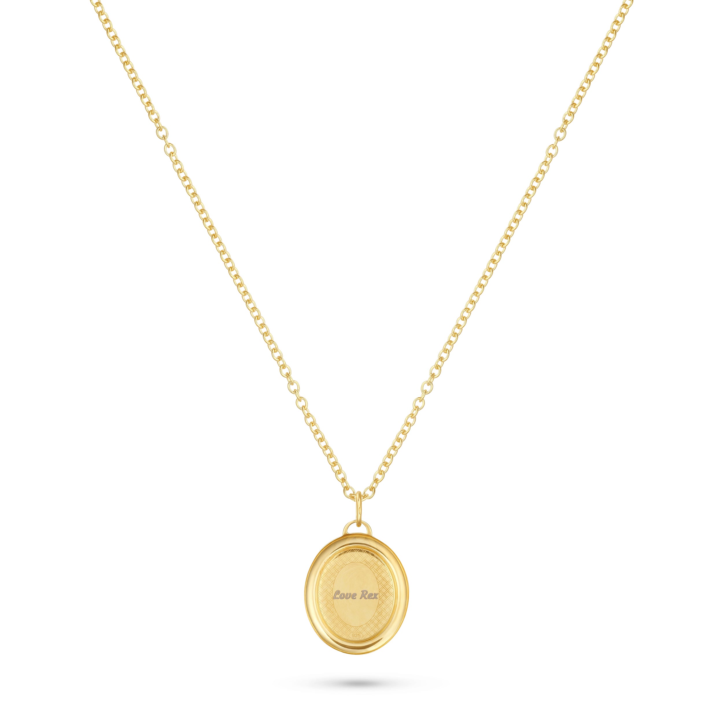 Oval Pet Face Necklace Silver
